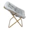 Flash Furniture Archer 28-in Oversized Portable Faux Fur Folding Saucer Chair, Gray Faux Fur/Soft Gold Frame FV-FSC-027-GY-SGD-GG - alternate 4